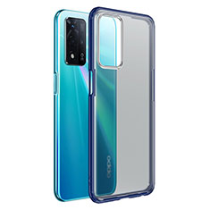 Silicone Transparent Frame Case Cover for Oppo A93s 5G Blue