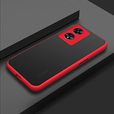 Silicone Transparent Frame Case Cover for Oppo A98 5G Red
