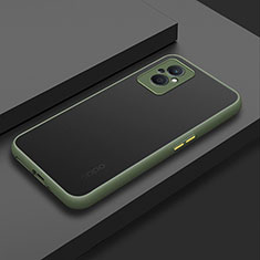 Silicone Transparent Frame Case Cover for Oppo F21 Pro 5G Army green