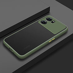 Silicone Transparent Frame Case Cover for Oppo K10 5G Army green