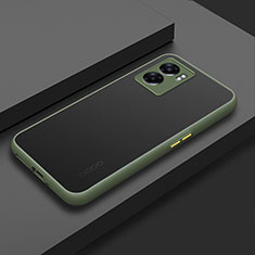 Silicone Transparent Frame Case Cover for Oppo K10 5G India Army green