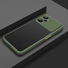 Silicone Transparent Frame Case Cover for Oppo K10 Pro 5G Army green