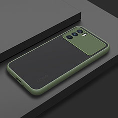 Silicone Transparent Frame Case Cover for Oppo K9 Pro 5G Army green