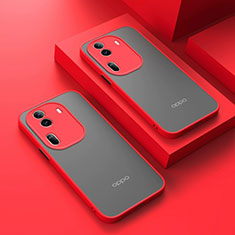 Silicone Transparent Frame Case Cover for Oppo Reno11 Pro 5G Red