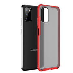 Silicone Transparent Frame Case Cover for Samsung Galaxy A02s Red