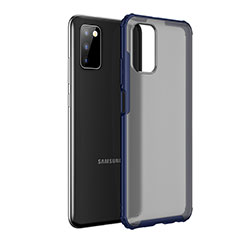 Silicone Transparent Frame Case Cover for Samsung Galaxy A03s Blue