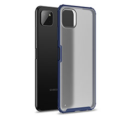 Silicone Transparent Frame Case Cover for Samsung Galaxy F42 5G Blue