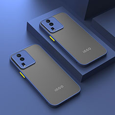 Silicone Transparent Frame Case Cover for Vivo iQOO Neo7 5G Blue