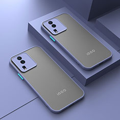 Silicone Transparent Frame Case Cover for Vivo iQOO Neo7 5G Clove Purple