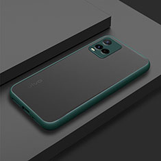 Silicone Transparent Frame Case Cover for Vivo Y21e Midnight Green