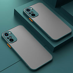 Silicone Transparent Frame Case Cover for Xiaomi Poco F3 5G Midnight Green