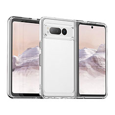 Silicone Transparent Frame Case Cover J01S for Google Pixel Fold 5G Clear