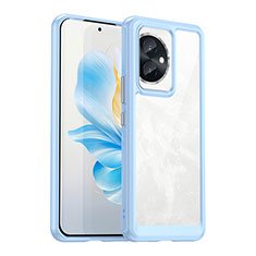 Silicone Transparent Frame Case Cover J01S for Huawei Honor 100 5G Mint Blue