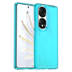 Silicone Transparent Frame Case Cover J01S for Huawei Honor 70 Pro+ Plus 5G Blue