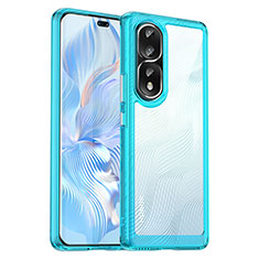 Silicone Transparent Frame Case Cover J01S for Huawei Honor 80 Pro 5G Blue