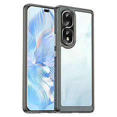 Silicone Transparent Frame Case Cover J01S for Huawei Honor 80 Pro 5G Gray