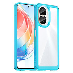 Silicone Transparent Frame Case Cover J01S for Huawei Honor X40i 5G Blue