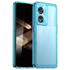 Silicone Transparent Frame Case Cover J01S for Huawei Honor X5 Plus Cyan