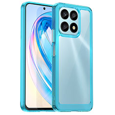 Silicone Transparent Frame Case Cover J01S for Huawei Honor X8a 4G Blue