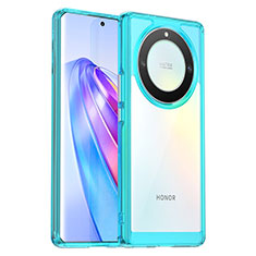 Silicone Transparent Frame Case Cover J01S for Huawei Honor X9a 5G Blue