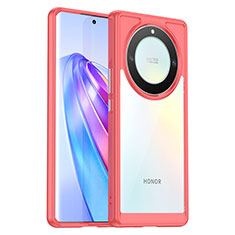 Silicone Transparent Frame Case Cover J01S for Huawei Honor X9a 5G Hot Pink