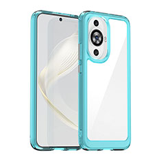 Silicone Transparent Frame Case Cover J01S for Huawei Nova 11 Blue