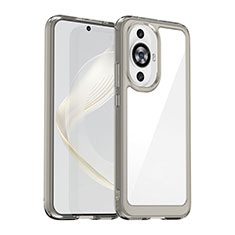 Silicone Transparent Frame Case Cover J01S for Huawei Nova 11 Gray