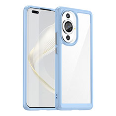 Silicone Transparent Frame Case Cover J01S for Huawei Nova 11 Ultra Sky Blue