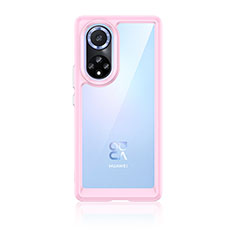 Silicone Transparent Frame Case Cover J01S for Huawei Nova 9 Pink