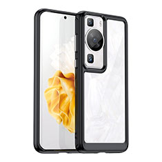 Silicone Transparent Frame Case Cover J01S for Huawei P60 Black