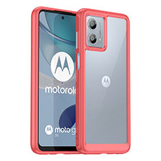 Silicone Transparent Frame Case Cover J01S for Motorola Moto G53 5G Red