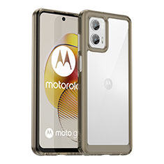 Silicone Transparent Frame Case Cover J01S for Motorola Moto G73 5G Gray