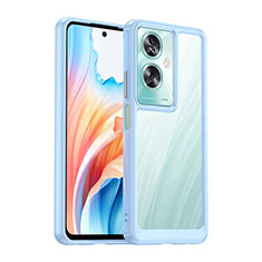 Silicone Transparent Frame Case Cover J01S for Oppo A2 5G Blue