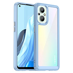 Silicone Transparent Frame Case Cover J01S for Oppo A96 5G Blue