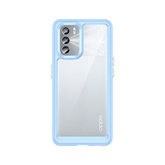 Silicone Transparent Frame Case Cover J01S for Oppo K9 Pro 5G Blue