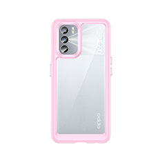 Silicone Transparent Frame Case Cover J01S for Oppo K9 Pro 5G Pink