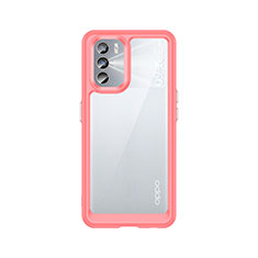 Silicone Transparent Frame Case Cover J01S for Oppo K9 Pro 5G Red