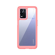 Silicone Transparent Frame Case Cover J01S for Oppo K9X 5G Red