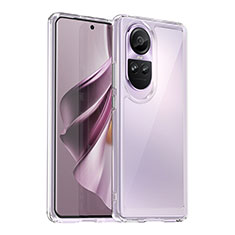 Silicone Transparent Frame Case Cover J01S for Oppo Reno10 5G Clear