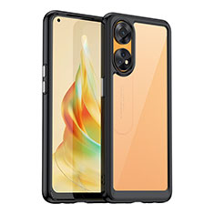 Silicone Transparent Frame Case Cover J01S for Oppo Reno8 T 4G Black