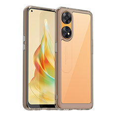 Silicone Transparent Frame Case Cover J01S for Oppo Reno8 T 4G Gray