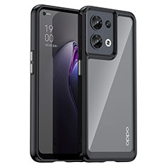 Silicone Transparent Frame Case Cover J01S for Oppo Reno9 5G Black