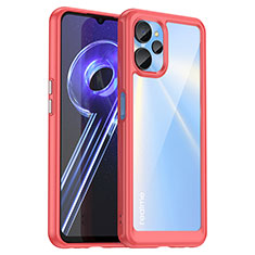 Silicone Transparent Frame Case Cover J01S for Realme 9i 5G Red