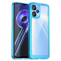 Silicone Transparent Frame Case Cover J01S for Realme 9i 5G Sky Blue