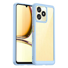 Silicone Transparent Frame Case Cover J01S for Realme C51 Blue