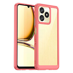 Silicone Transparent Frame Case Cover J01S for Realme C51 Red