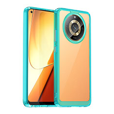 Silicone Transparent Frame Case Cover J01S for Realme Narzo 60 5G Cyan