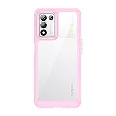 Silicone Transparent Frame Case Cover J01S for Realme Q3s 5G Pink