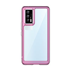 Silicone Transparent Frame Case Cover J01S for Vivo iQOO 7 India 5G Clove Purple