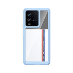 Silicone Transparent Frame Case Cover J01S for Vivo iQOO 9T 5G Sky Blue